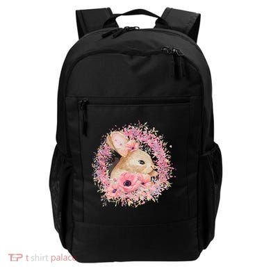 Cute Pink Floral Easter Bunny Backpack