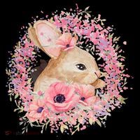 Cute Pink Floral Easter Bunny Coaster thumb 2