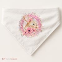 Cute Pink Floral Easter Bunny USA-Made Doggie Bandana thumb 0