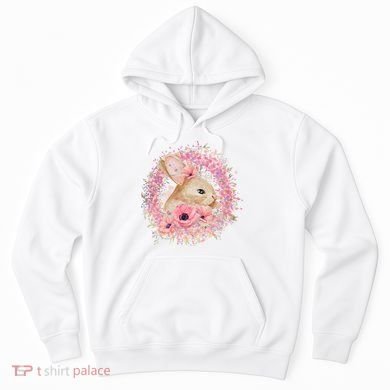 Cute Pink Floral Easter Bunny Hoodie