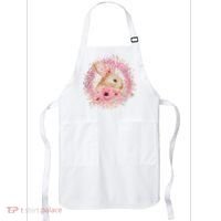 Cute Pink Floral Easter Bunny Apron thumb 0