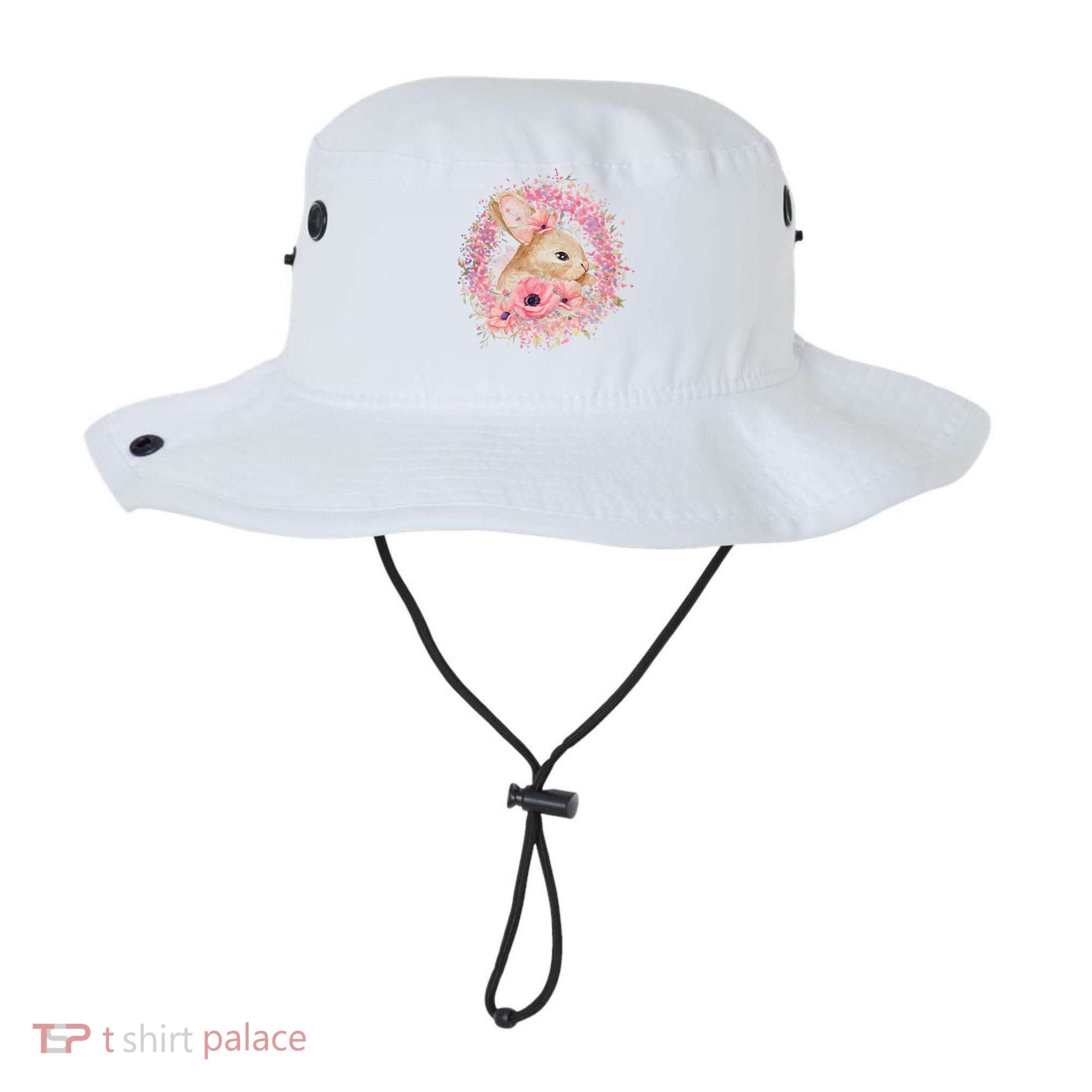 Cute Pink Floral Easter Bunny Bucket Hat
