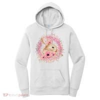 Cute Pink Floral Easter Bunny Women's Hoodie thumb 0