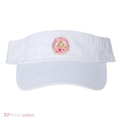 Cute Pink Floral Easter Bunny Visor