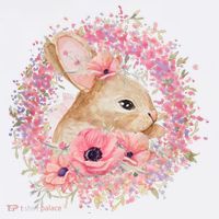 Cute Pink Floral Easter Bunny Kids Sweatshirt thumb 2