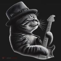 Cat Playing Guitar Funny Rock Music Guitar Cat Long Sleeve Shirt thumb 2
