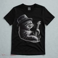Cat Playing Guitar Funny Rock Music Guitar Cat T-Shirt thumb 5
