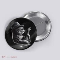 Cat Playing Guitar Funny Rock Music Guitar Cat Button thumb 0
