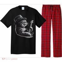 Cat Playing Guitar Funny Rock Music Guitar Cat Pajama Set thumb 0
