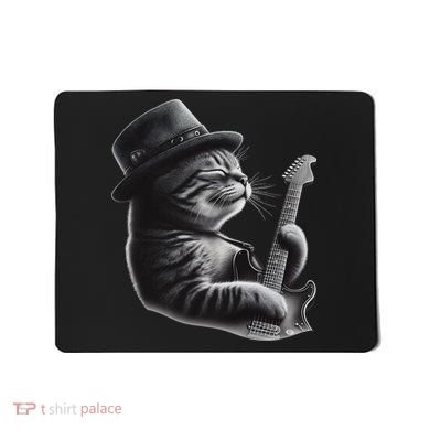 Cat Playing Guitar Funny Rock Music Guitar Cat Mousepad