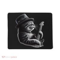 Cat Playing Guitar Funny Rock Music Guitar Cat Mousepad thumb 0