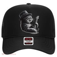 Cat Playing Guitar Funny Rock Music Guitar Cat Hat thumb 0