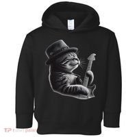 Cat Playing Guitar Funny Rock Music Guitar Cat Toddler Hoodie thumb 0
