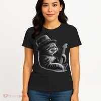 Cat Playing Guitar Funny Rock Music Guitar Cat Women's T-Shirt thumb 4