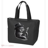 Cat Playing Guitar Funny Rock Music Guitar Cat Tote Bag thumb 3