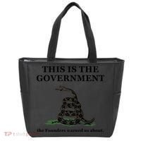 Conservative Patriotic Gadsden Defund The FBI Tote Bag thumb 0