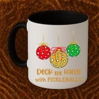 Christmas Pickleball Gift Deck The Halls With Pickleballs Gift Coffee Mug thumb 2