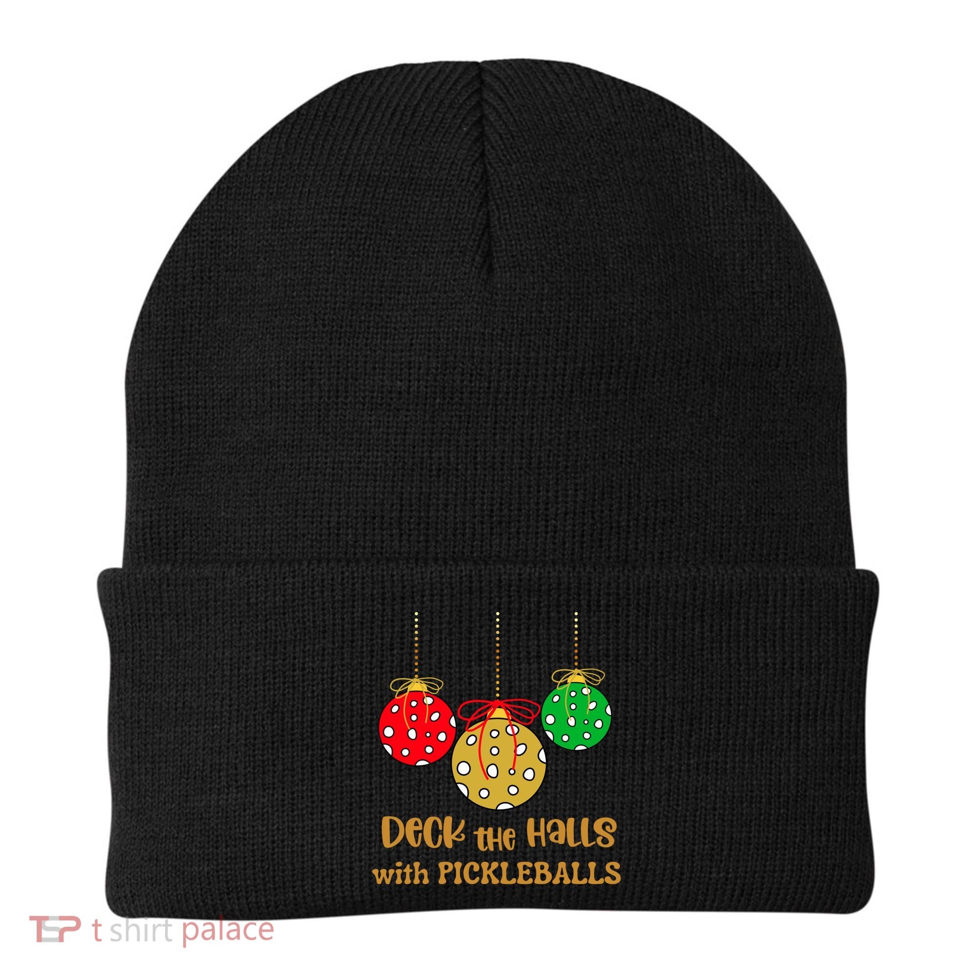 Christmas Pickleball Gift Deck The Halls With Pickleballs Gift Beanie