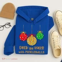 Christmas Pickleball Gift Deck The Halls With Pickleballs Gift Hoodie thumb 4