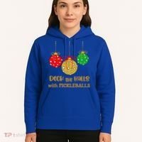 Christmas Pickleball Gift Deck The Halls With Pickleballs Gift Hoodie thumb 5