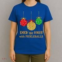 Christmas Pickleball Gift Deck The Halls With Pickleballs Gift T-Shirt thumb 4