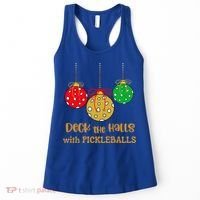 Christmas Pickleball Gift Deck The Halls With Pickleballs Gift Women's Tank Top thumb 0
