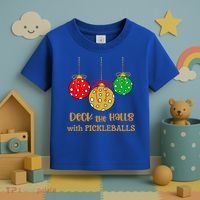 Christmas Pickleball Gift Deck The Halls With Pickleballs Gift Toddler T-Shirt thumb 3