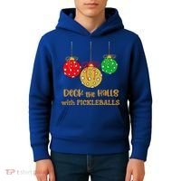 Christmas Pickleball Gift Deck The Halls With Pickleballs Gift Kids Hoodie thumb 4