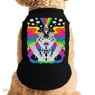 Colorful Psychedelic Girl Trippy Abstract Third Eye Vision Doggie Tank