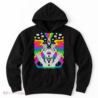 Colorful Psychedelic Girl Trippy Abstract Third Eye Vision Hoodie