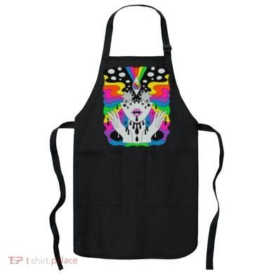 Colorful Psychedelic Girl Trippy Abstract Third Eye Vision Apron