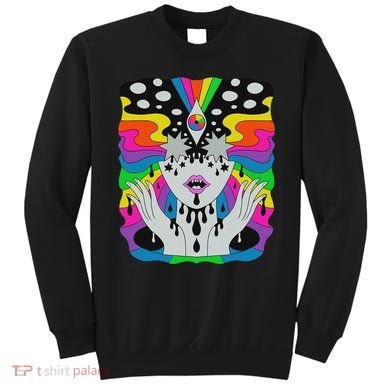 Colorful Psychedelic Girl Trippy Abstract Third Eye Vision Sweatshirt