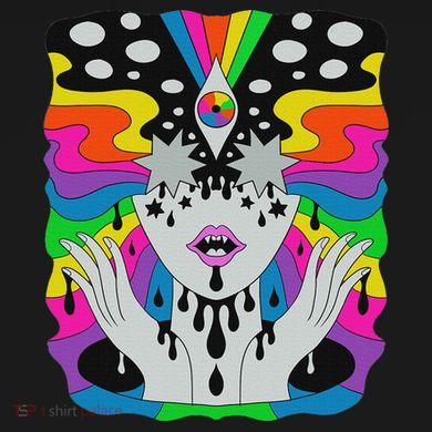 Colorful Psychedelic Girl Trippy Abstract Third Eye Vision Sweatshirt