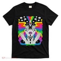 Colorful Psychedelic Girl Trippy Abstract Third Eye Vision T-Shirt thumb 0