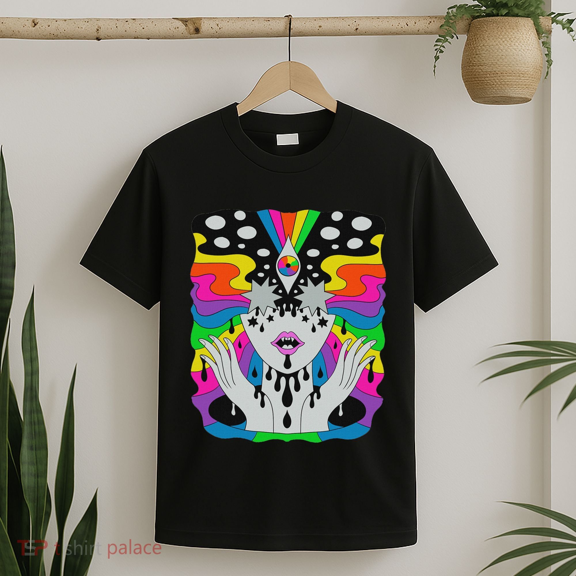 Colorful Psychedelic Girl Trippy Abstract Third Eye Vision T-Shirt