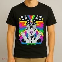 Colorful Psychedelic Girl Trippy Abstract Third Eye Vision T-Shirt thumb 3