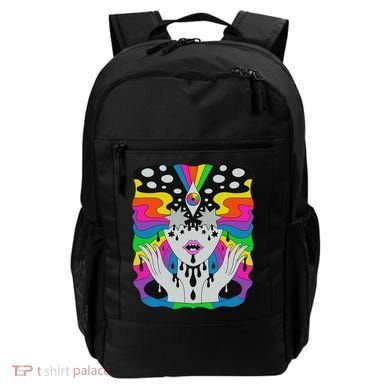 Colorful Psychedelic Girl Trippy Abstract Third Eye Vision Backpack
