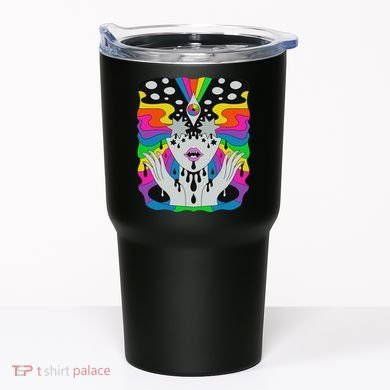 Colorful Psychedelic Girl Trippy Abstract Third Eye Vision Tumbler
