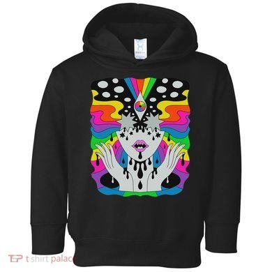 Colorful Psychedelic Girl Trippy Abstract Third Eye Vision Toddler Hoodie