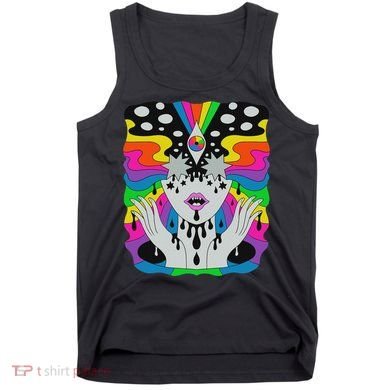Colorful Psychedelic Girl Trippy Abstract Third Eye Vision Tank Top