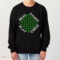 Chess Player Gift Real Gamers Play Chess Women's Sweatshirt thumb 0