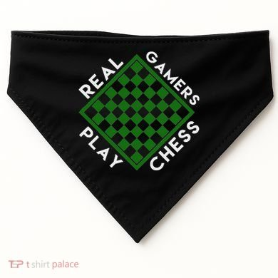 Chess Player Gift Real Gamers Play Chess USA-Made Doggie Bandana