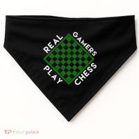 Chess Player Gift Real Gamers Play Chess USA-Made Doggie Bandana thumb 0