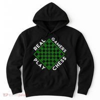 Chess Player Gift Real Gamers Play Chess Hoodie thumb 0