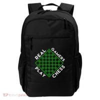 Chess Player Gift Real Gamers Play Chess Backpack thumb 0
