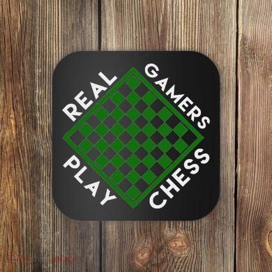 Chess Player Gift Real Gamers Play Chess Coaster