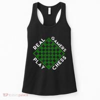 Chess Player Gift Real Gamers Play Chess Women's Tank Top thumb 0