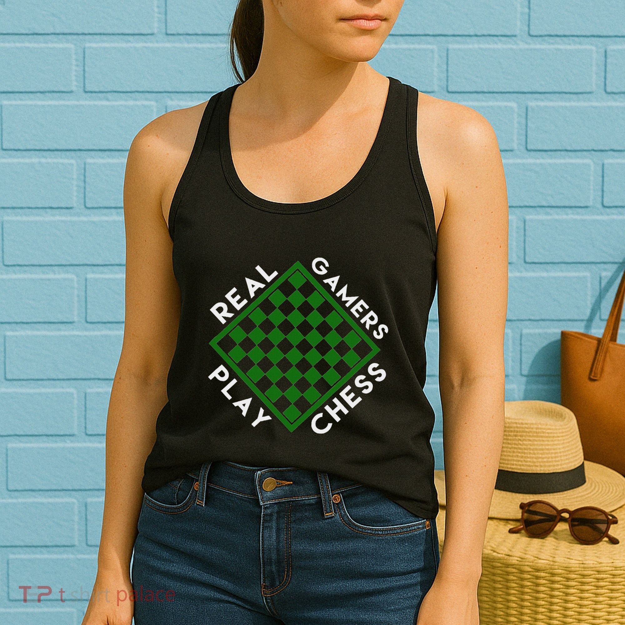 Chess Player Gift Real Gamers Play Chess Women's Tank Top