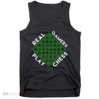 Chess Player Gift Real Gamers Play Chess Tank Top thumb 0