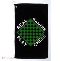 Chess Player Gift Real Gamers Play Chess Golf Towel thumb 0